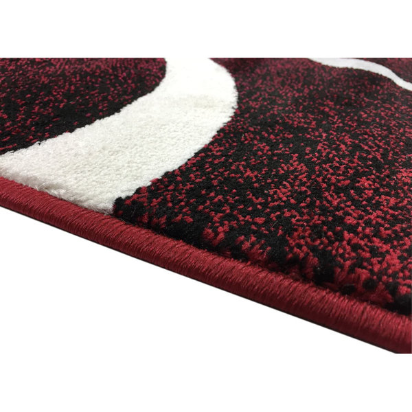 Orren Ellis Evanston Geometric Red Area Rug Wayfair